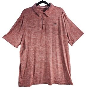 Three Sixty Six Mens Heathered Red Polo Shirt Short Sleeve Casual Golf Size 2XL